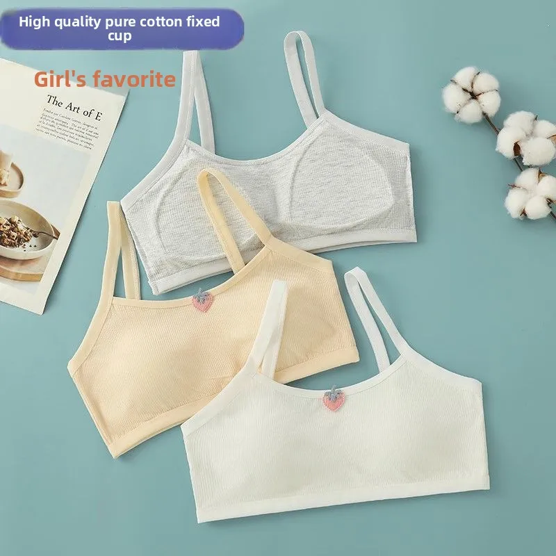 

Хлопковое нижнее белье для девочек-подростков, цельный жилет, бюстгальтер на бретельках, удобная дышащая женская верхняя одежда Csole