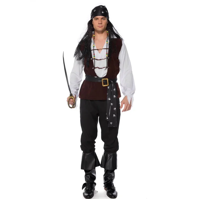 Services.com 7.5 Pirates des Caraïbes Cosplay Costume pour Homme et Femme, Costumes de Carnaval d'Halloween, Ensemble de Jeu Trempé, Couple Wlwear