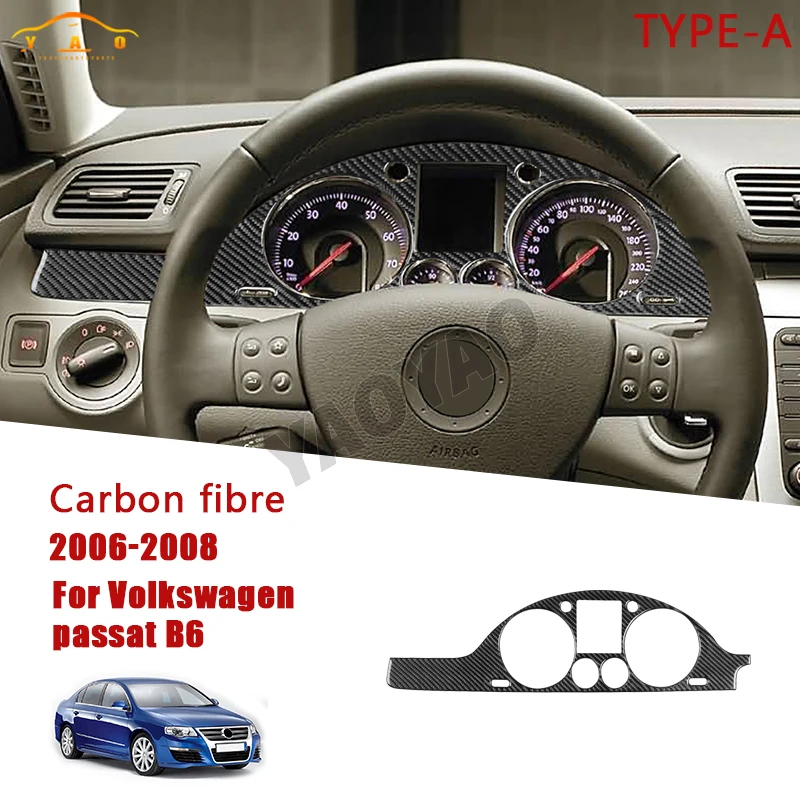 

Carbon Fiber For VW Volkswagen Passat B6 2006-2011 Dashboard Speedometer Panel Trim Cover Interior Accessories