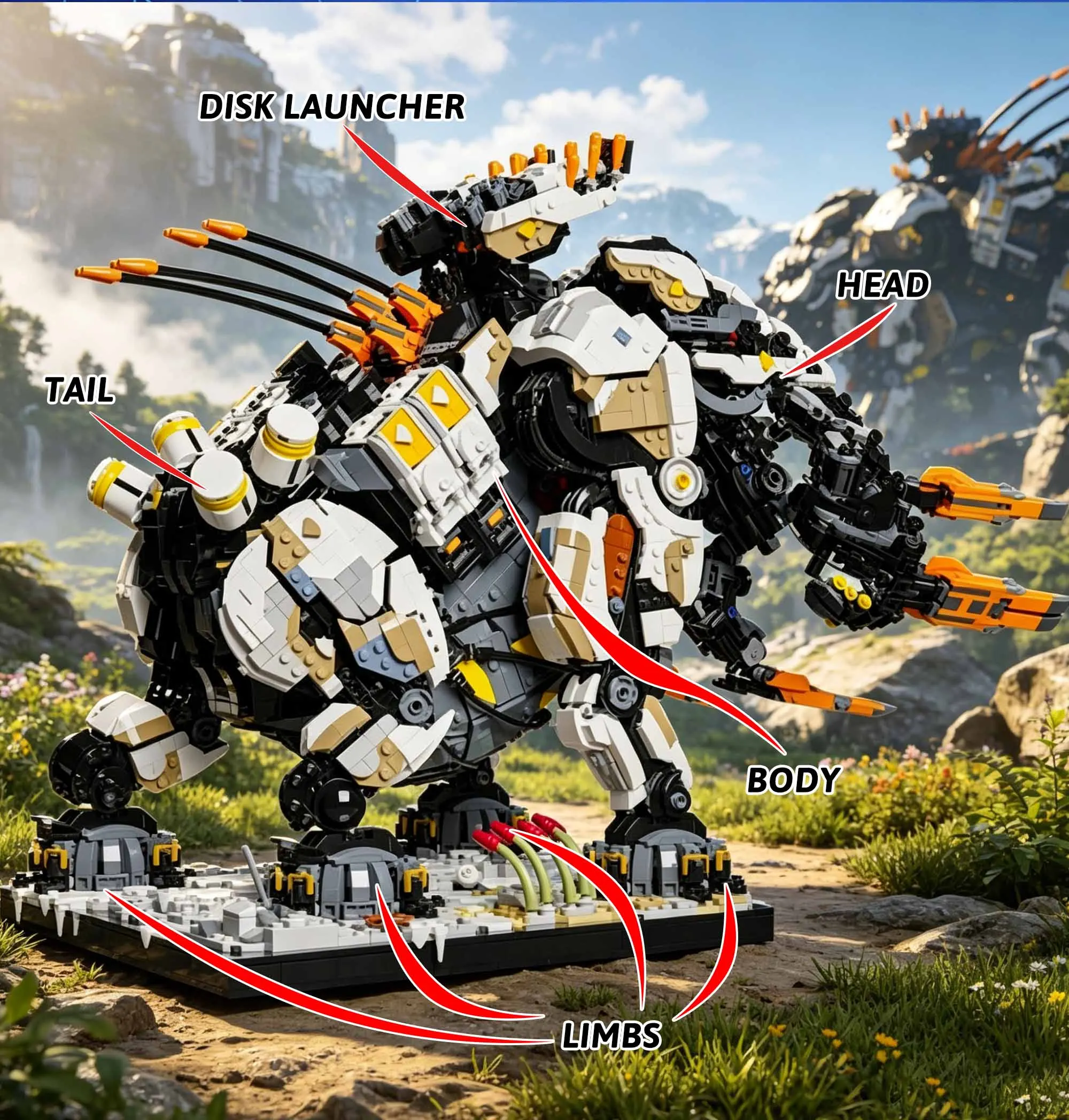 New Arrival Games Dawned Horizon Tremortusk TBeastst Fangs Giant Building Blocks MOC Toy Diy Adult Gift Set Educational 7957PCS view 4