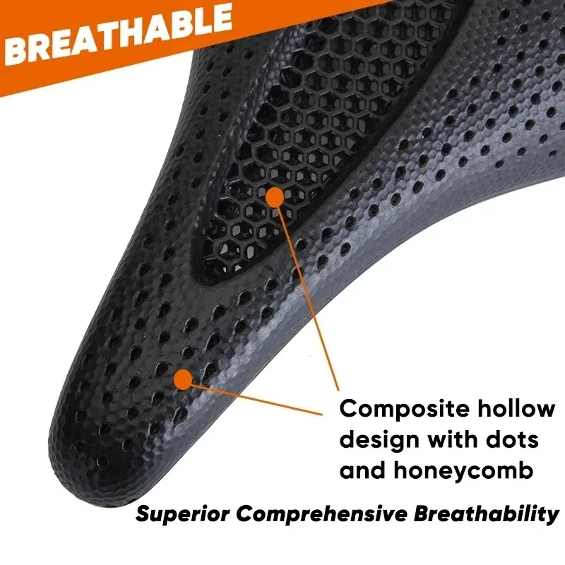 BUCKLOS 3D Printed Carbon Fiber Bike Saddle Ultralight Hollow Design with Zoned Lattice Support for MTB/Road Cycling Comfort​