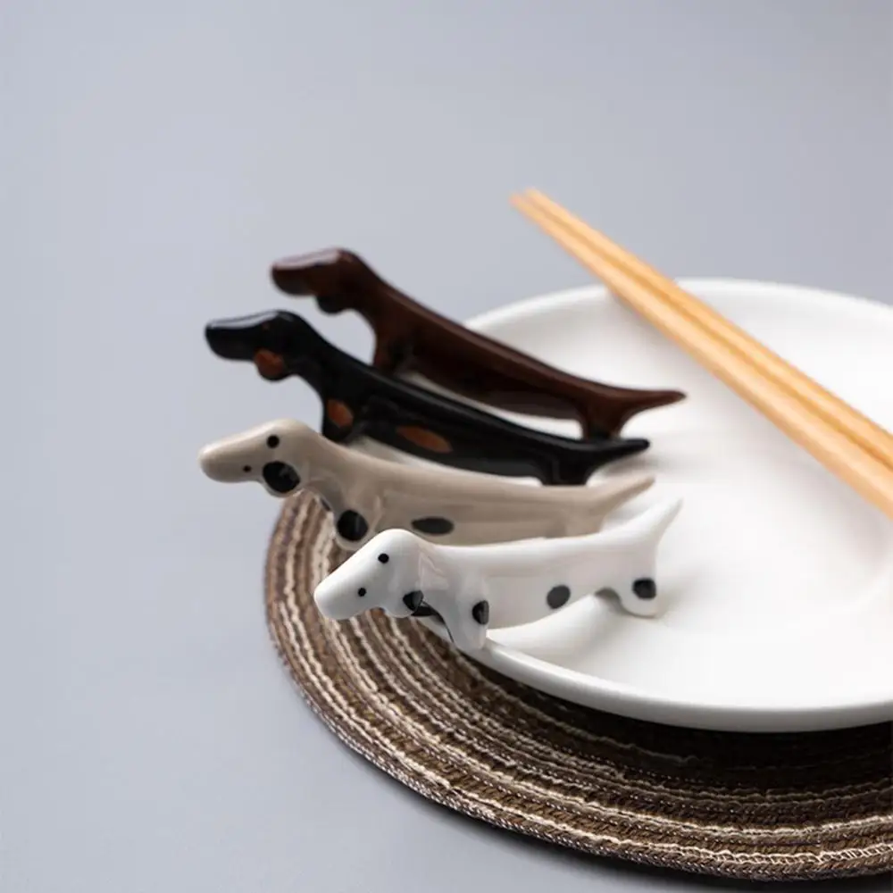 1 PCS Simple Chopsticks Holder Creative Puppy Shaped Dinnerware Stand Durable Ceramic Spoon Fork Rack