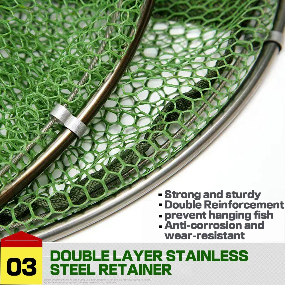 Klappbares Fischernetz, 1,7 m, 2 m, 2,5 m, 3 m, Garnelen-Fischfalle, Karpfen, großer Creel-Feeder, Krabbenfänger, Surfcasting-Zubehör, Gussnetzwerk – Detail 7