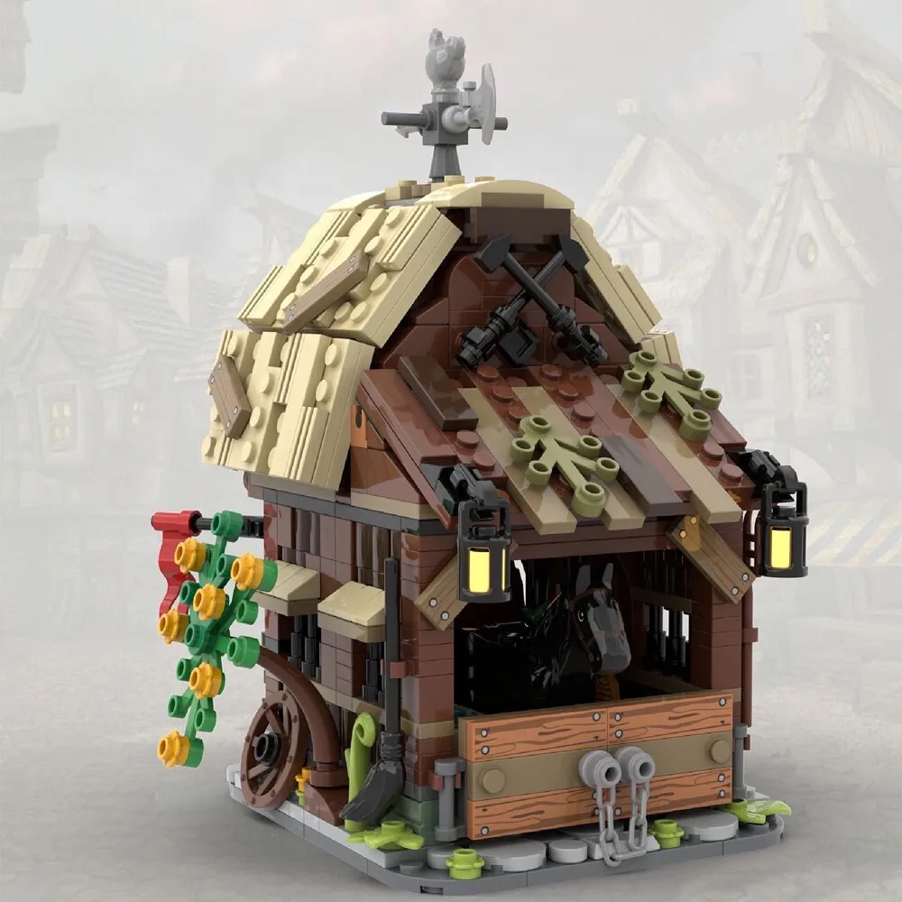 

MOC-114761 Medieval Barn and Stable Model Building Toys Set for Castle 594 Parts