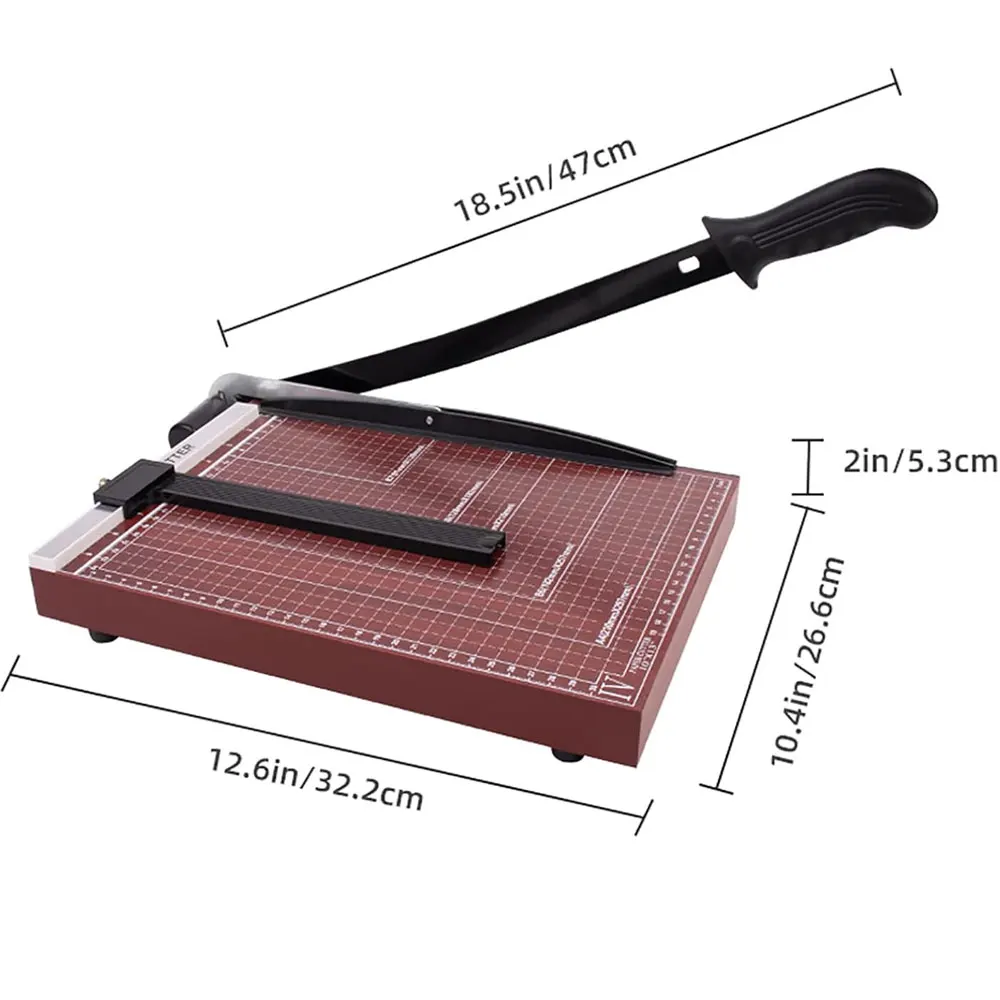 قاطعة بطاقات الورق الاحترافية مقاس A4، يمكنها قطع 12 ورقة من الورق، طول القطع 12 بوصة، مناسبة لقطع الورق للاستخدام المكتبي. #2