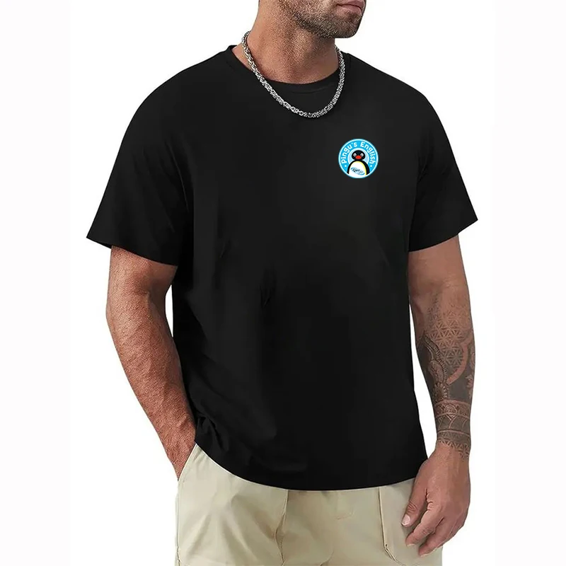 

Men's Cotton T-shirt P-Pingu Y2k Clothing Short Sleeve Tee High Quality New Gifts and T-shirts Summer Tops Vintage Black