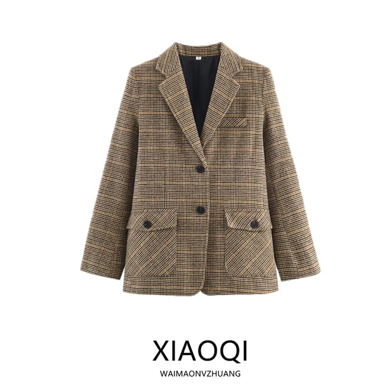 

2025 Autumn Winter Commuter Sle Women's Cheered Suit Jaet Versatile Long Sve Commute Friendly Faionable Design