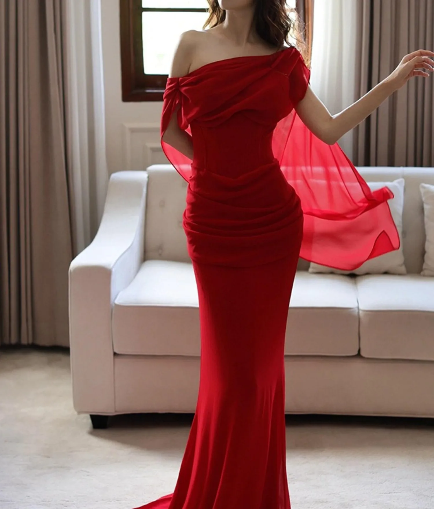 

Red Slash Neck Dress Women Short Sleeve Summer Elegant Evening Party Maxi Vestidos Bodycon Streetwear Long Clothing Lady