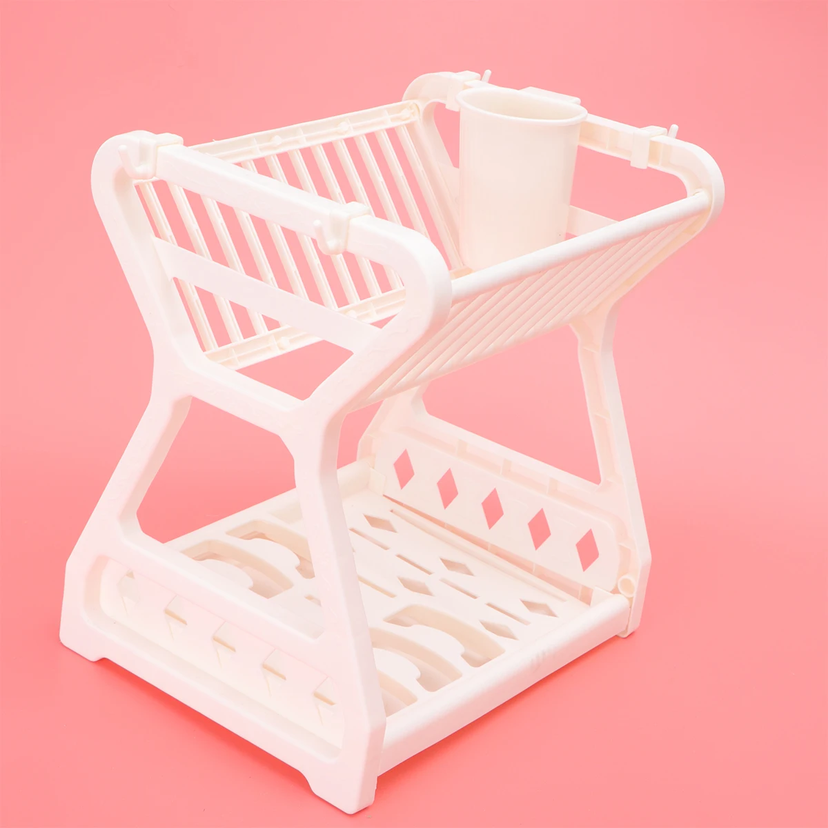 

Multifunctional Kitchen Storage Rack Plastic Drain Rack Cup Holder Non-Slip Dish Drying Stand Ventilated Hygienic