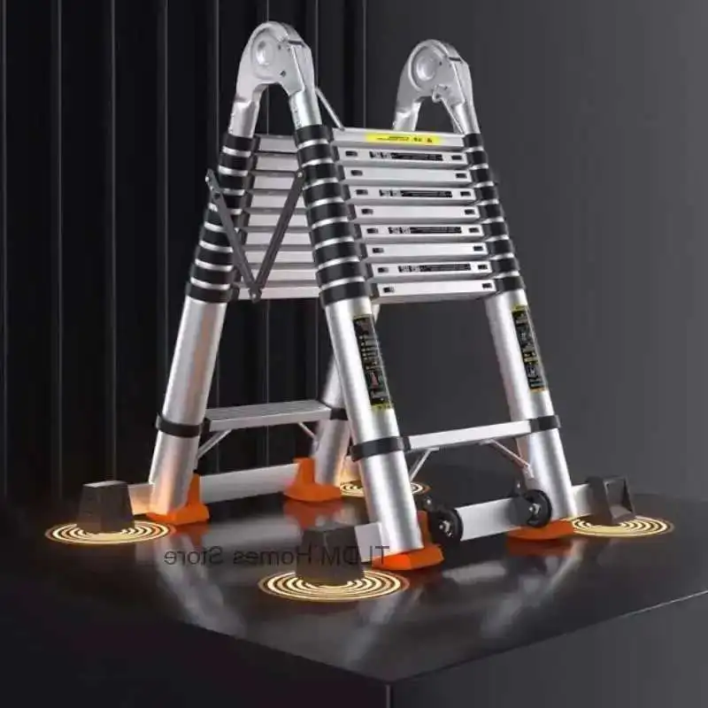 

Alloy Telescopic Step Ladder Multi-functional Lifting Engineering Stairs Thickened Herringbone Ladders Folding Stairs