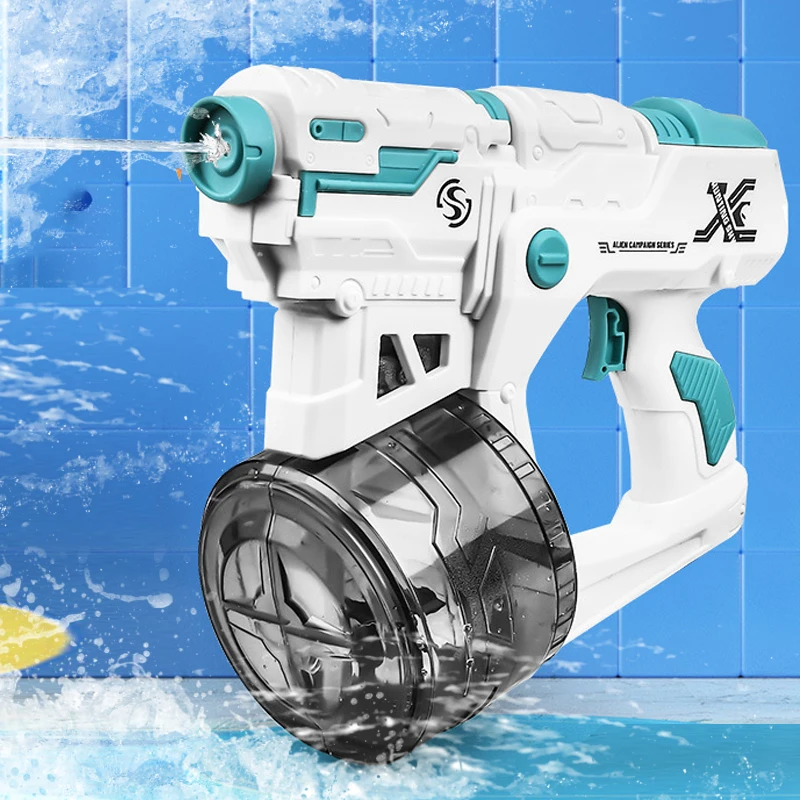 Electric Water Gun with Large Capacity Continuous Charging, Suitable for Long-Distance Beach Water Park Summer Children's Toys
