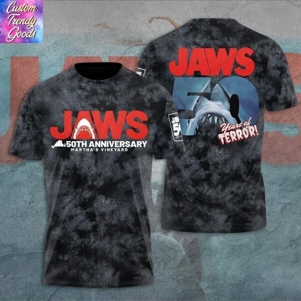 Movie Jaws 3D Printed T-shirt Men Women Fashion Shark T shirt Sports Hip Hop Short Sleeve Tops Tees Kids Clothing Street Costume image 3
