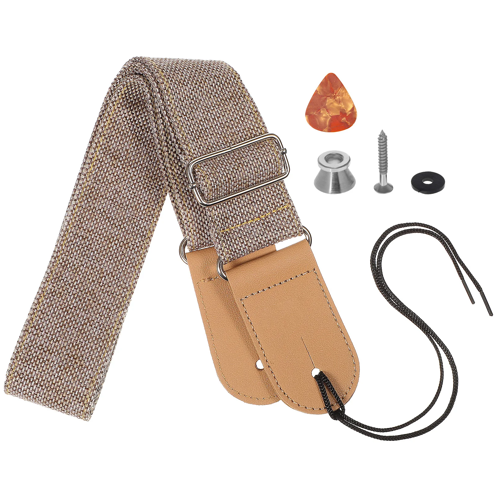 

Guitar Tail Nail Strap Adjustable Cotton Linen Belt For Electric Bass Guitar Replacement Shoulder Sling Instrument Accessory