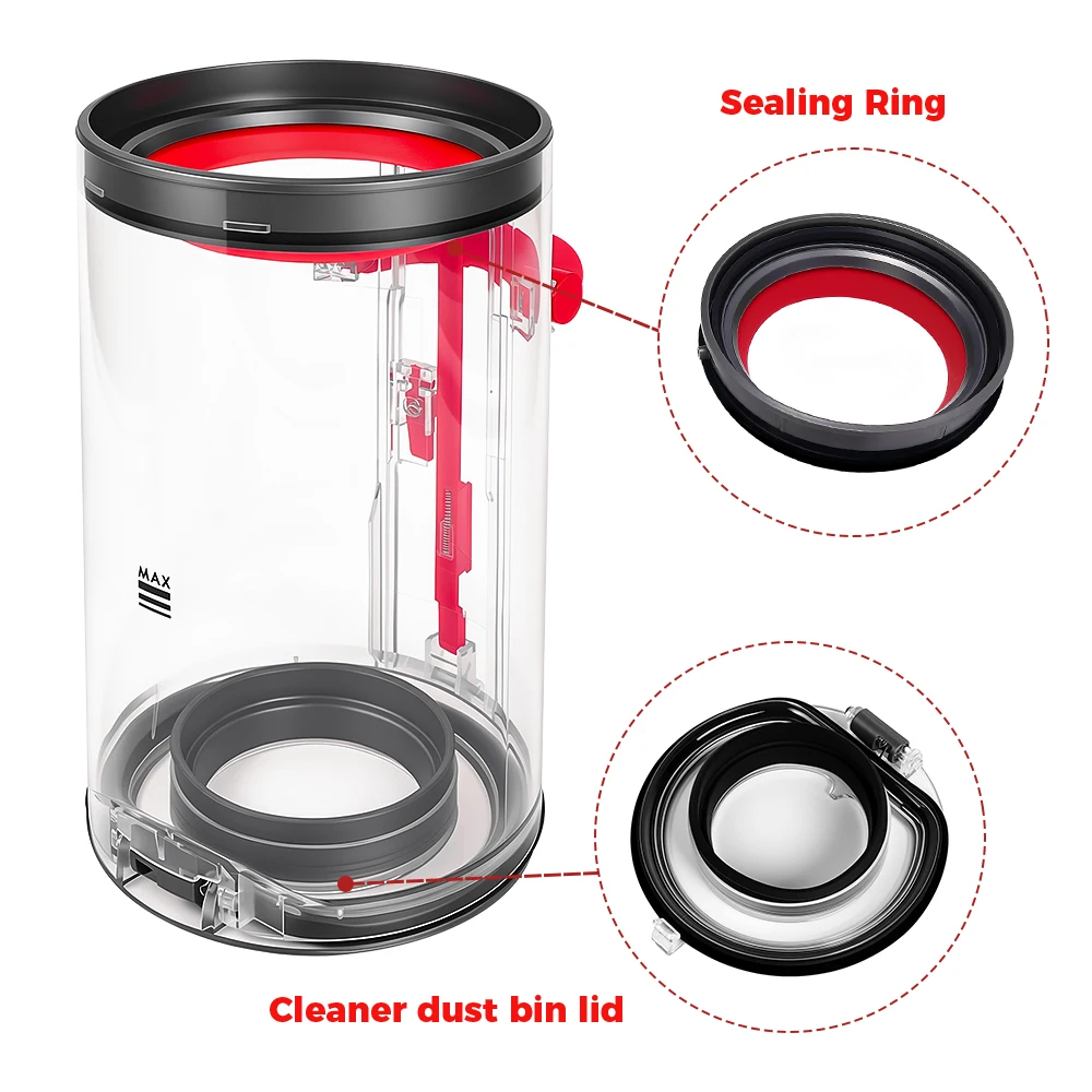 Upgraded Dust Bin Replacement for Dyson V10 SV12 US Vacuum Cleaner HEPA Filter Dust Bucket Canister Lid Fixed Dust Cup Part view 4