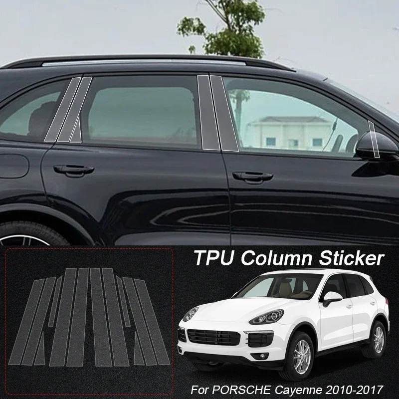 

For PORSCHE CAYENNE MACAN EV PANAMERA TAYCAN B Pillars TPU Car Protective Film Transparent Window Body Sticker Paint Protection