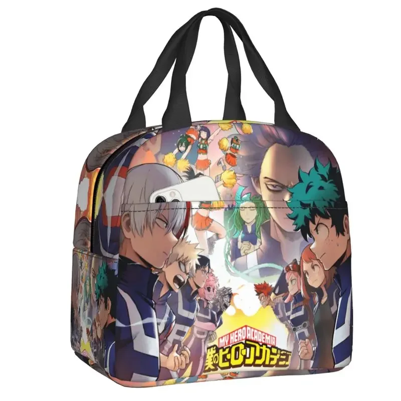 My Hero Academia Showdown Insulated Lunch Bag for Outdoor Picnic Cooler Thermal Bento Box Women Kids Food Container Tote Bags