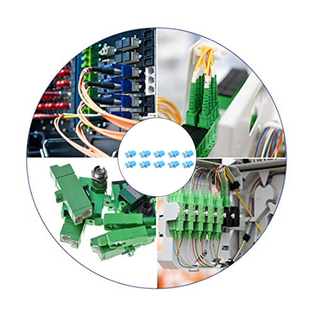 

10 Pieces LC to LC Fiber Optical Adapters for Singlemode and Multimode Fiber Cable Coupling with Low Insertion Loss