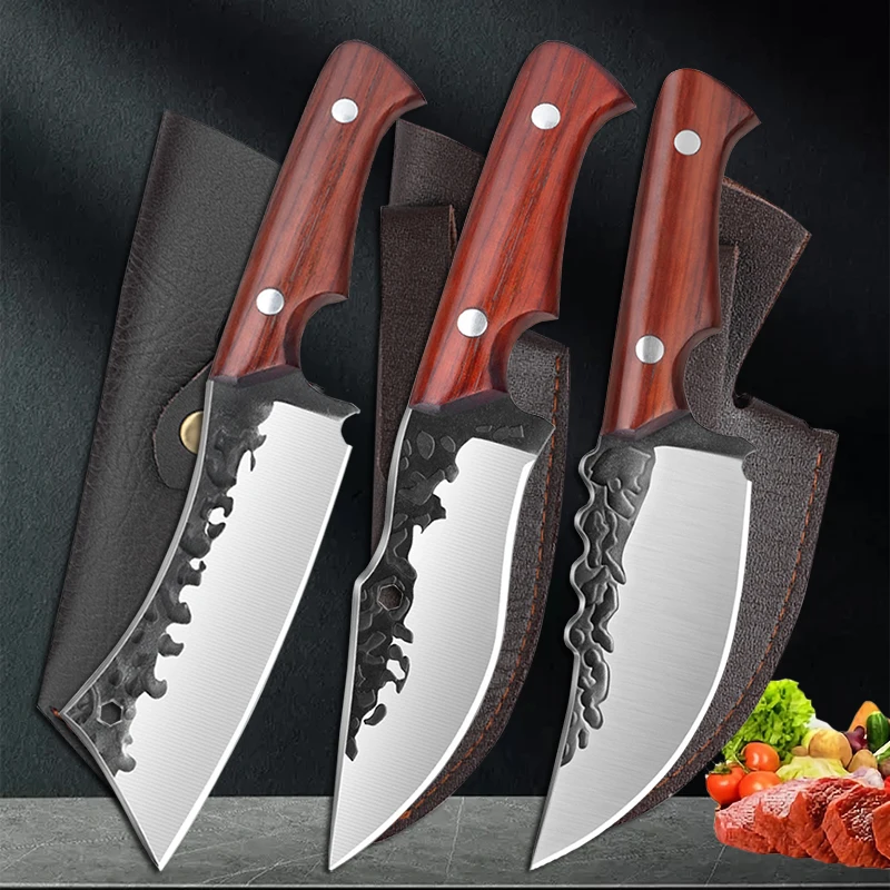 Forged Kitchen Boning Knife Cleaver Butcher Knife Meat Cutting Utility Knife Barbecue Fishing Paring Knife Cooking Tools