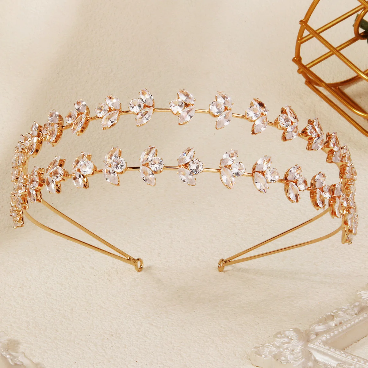 

Элегантная двухслойная тиара с цирконами огранки маркиз, сверкающая хрустальная повязка на голову, свадебные аксессуары для волос для женщин, для вечеринок и фотосессий