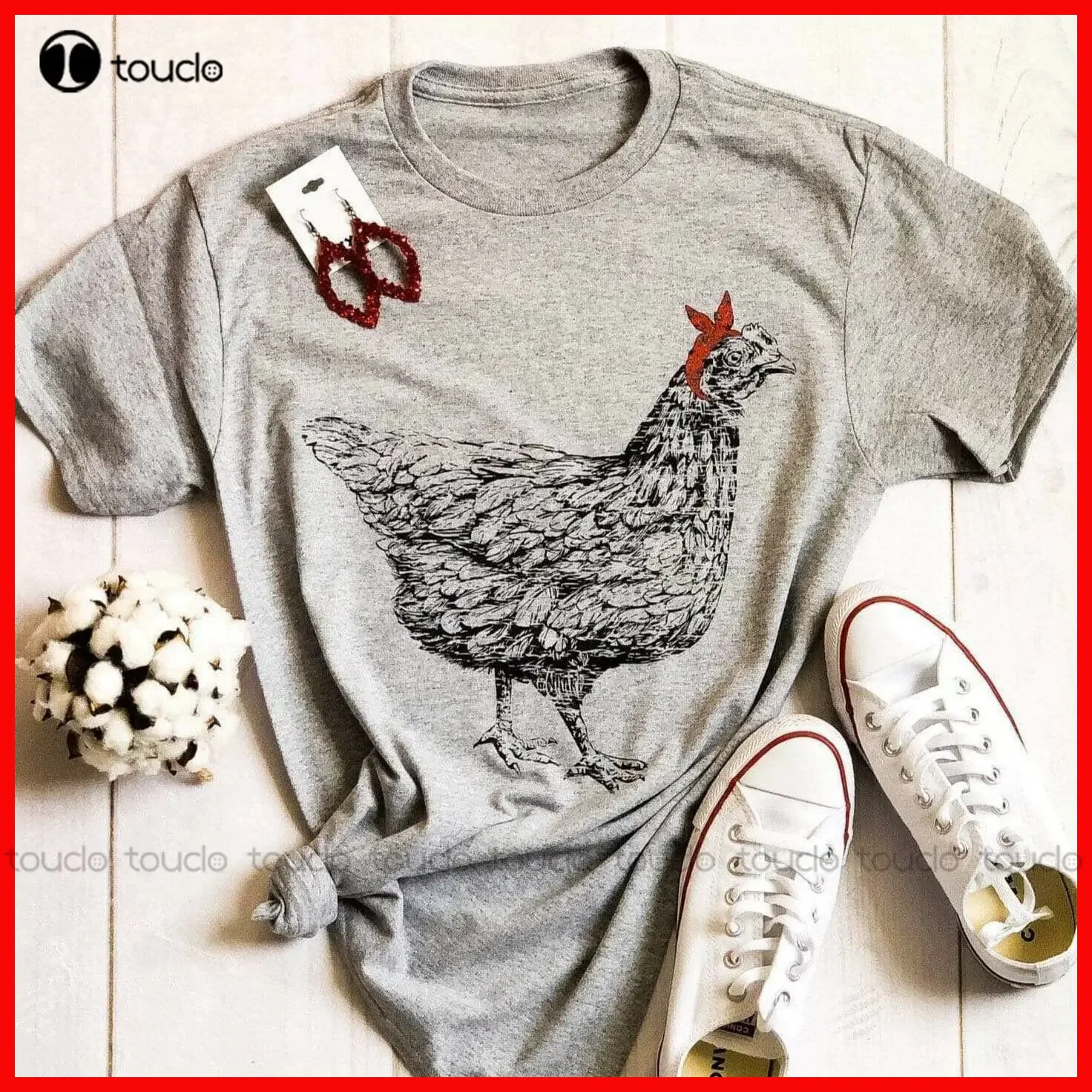 New Bandana Chicken Graphic Tee Women'S Funny Gift Casual Farm T-Shirt Mens Short Sleeve Shirts Cotton Tee Xs-5Xl Unisex Tshirt