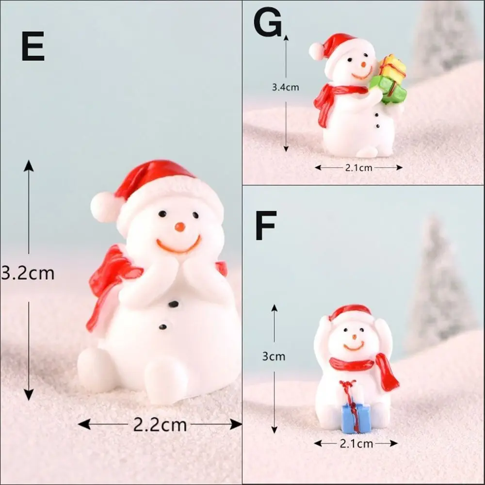 Gift Box Snowman Terrarium Dollhouse Fairy Garden Figures Micro Landscape Ornaments Figurines Christmas Miniature