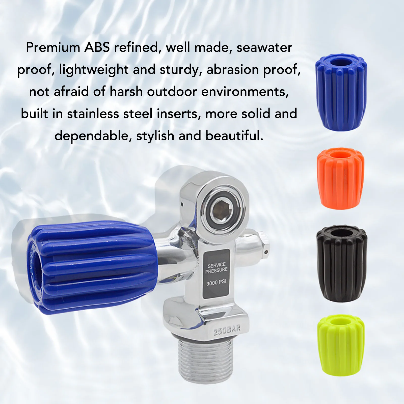 Diving Cylinder Valve Scuba Tank Head Valve Switch Knob ABS Stainless Steel Diving Cylinder Valve Knob High Security for Diving