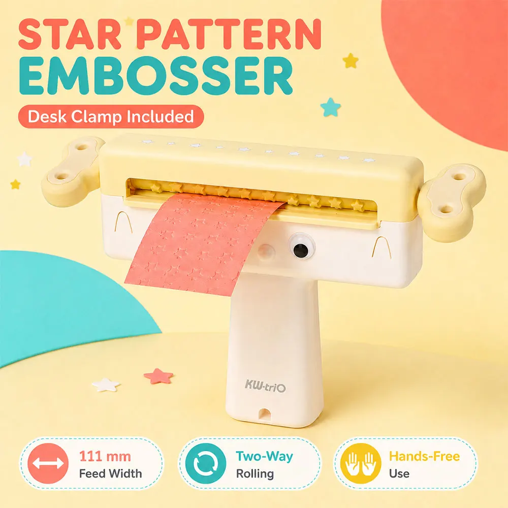 1PC star-shaped, heart-shaped, linear embossing machine, 111mm roller embossing machine, suitable for DIY handicraft projects