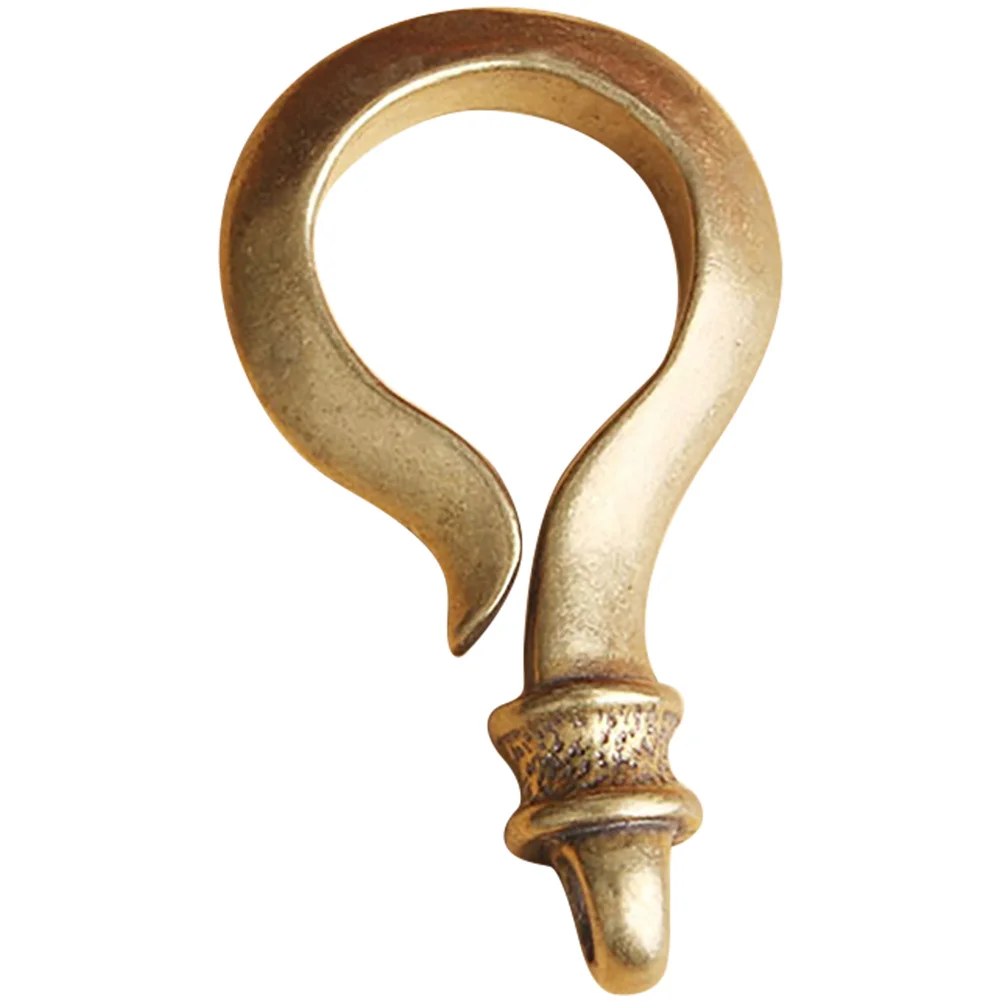 1pc Brass Keychain Hook Pendant Wallet Belt Clip  Vintage Style Metal Keychain Hook Keyring Jewelry Pendant 5.5x3 Cm