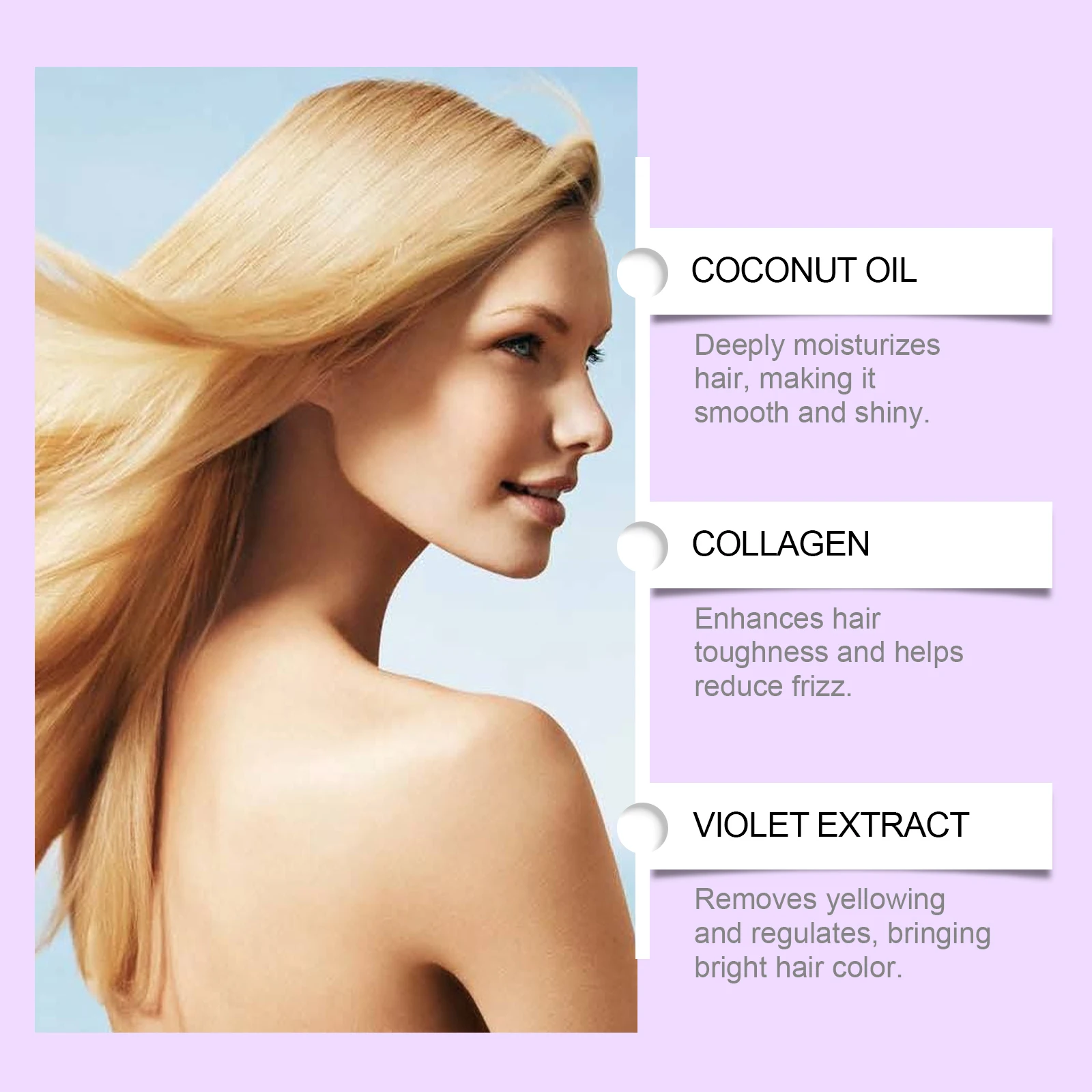 شامبو أرجواني يغذي بصيلات شعر فروة الرأس يقلل من تساقط الشعر على المدى الطويل، شامبو أرجواني مرطب ناعم 100 مل/قطعة #4