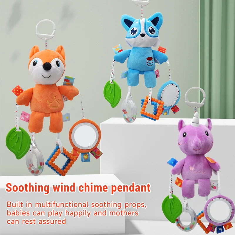 0-12 Monate Neue Baby Tier Rasseln Bett Kinderwagen Glocke Spielzeug Baby Shaker Crinkle Quietschende Sensorische Reise Kleinkind Hängen spielzeug Geschenke