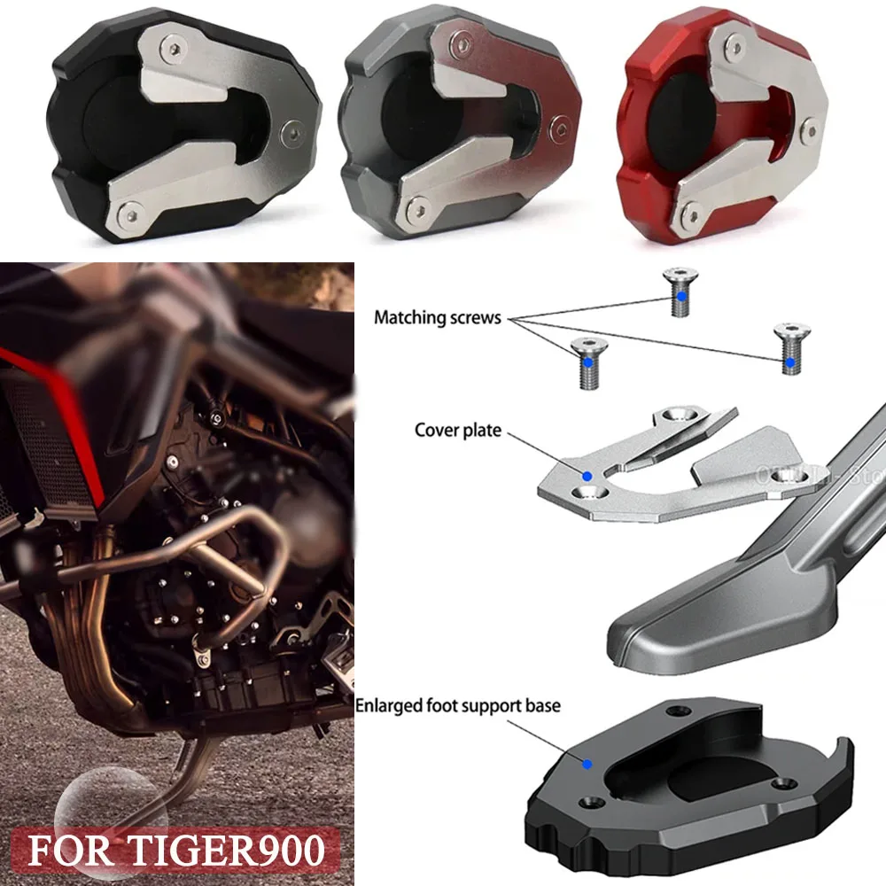 

For Tiger 900 Rally PRO 2021- Motorcycle Accessories Foot Enlarger Stand Extension Plate Side Foot Kickstand