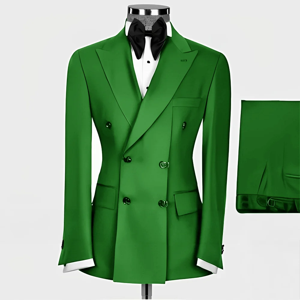 2-Piece Formal Men's Terno with Peak Lapel Blazer Classic Smoking Suit for Wedding Slim Fit Custom-Made Male Attire