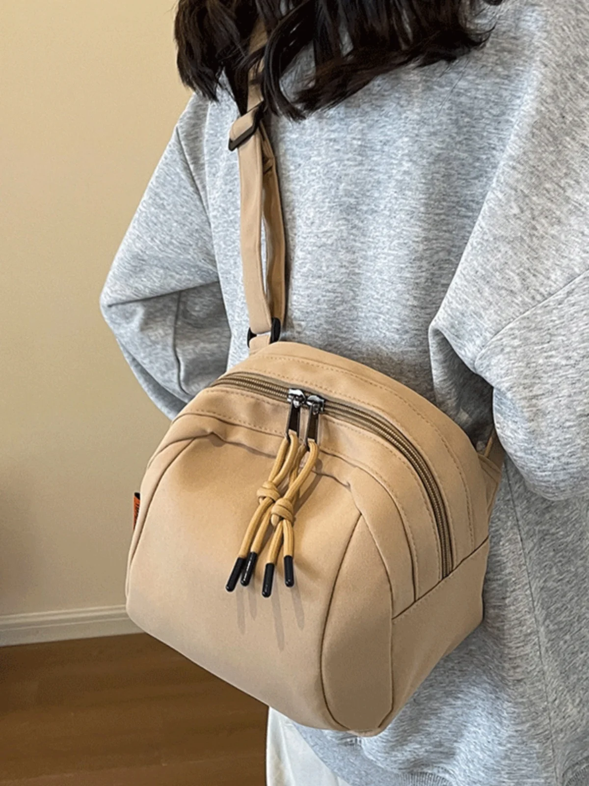 Faionable Casual Canvas Bapa Women\'s Summer 2026 Sport Cycling Crossbody Bag Chest Bag Soft Handbag Korean Sle