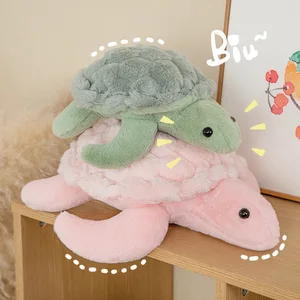 Plüsch Marineschildkröte für Mädchen, schönes Spielzeug, weiches Kissen, gefülltes Tier, Geschenk für Kinder, rosa, grün 8 Hauptverkaufswassergrün -Kissen - №8