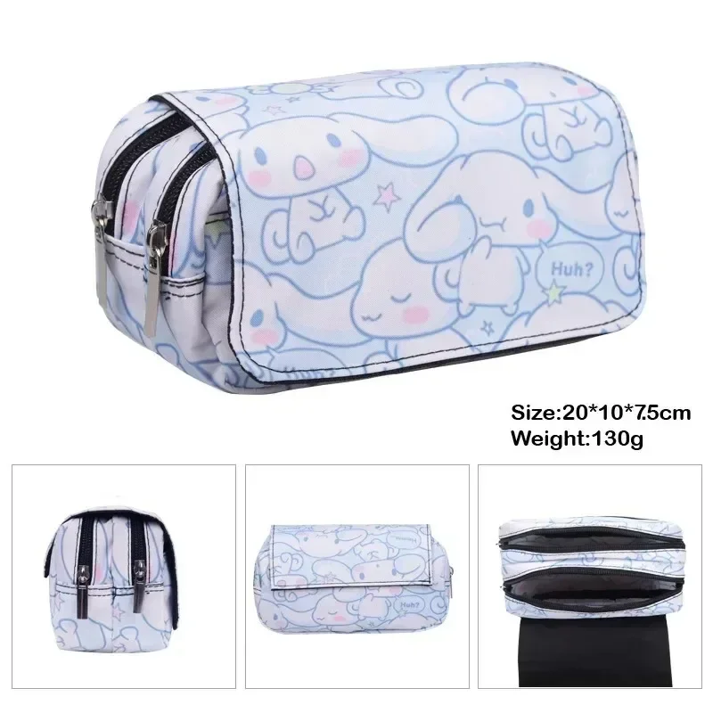 MINISO Kawaii Hello Kitty Kuromi Pencil Case Anime Cinnamoroll Cartoon Student Pencil Case KT Printed Fashion Pencil Case New