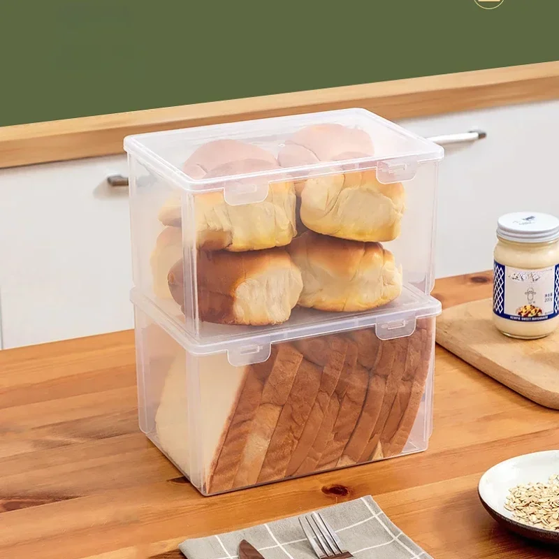 Contenitori ermetici per uso alimentare per alimenti contenitore in plastica sigillato trasparente con coperchio breadbox per la conservazione del