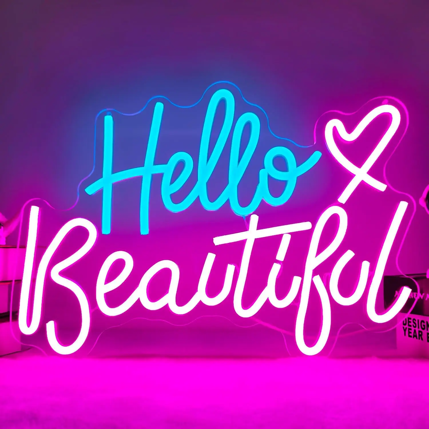 

Hello Beautiful LED Signs for Wall Decor Neon Signs for Girls Room Home Wedding Engagement Birthday Party Beauty Neon Art Decor