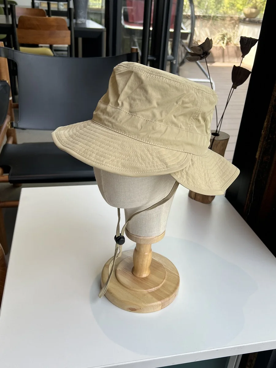

Windproof casual quick-drying bucket hat with rope Outdoor hat