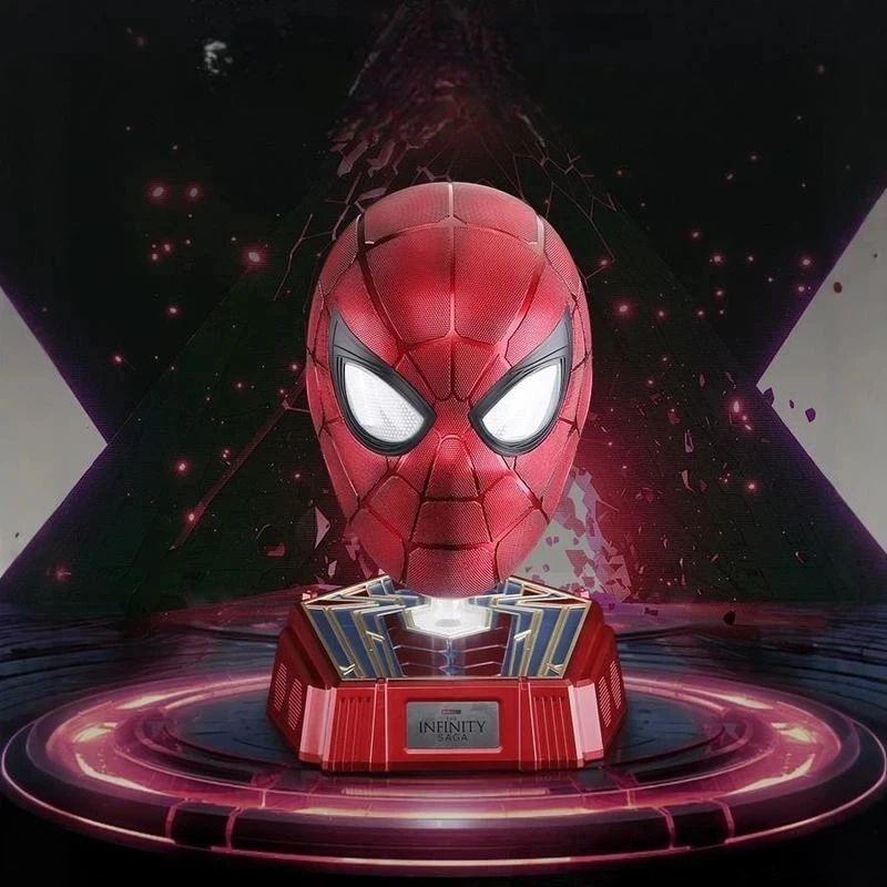 

1: 1. Wearable Iron Spider Man Helmet Cosplay Props Eyes Shining Movable Christmas Surprise Toy Gift For Boys