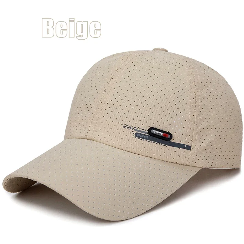 Sommerliche, atmungsaktive, perforierte, schnell trocknende Mütze für Herren, zum Angeln, Sonnenschutz, Baseballkappe, Radfahren, Reisen, Sportmütze – Detail 11