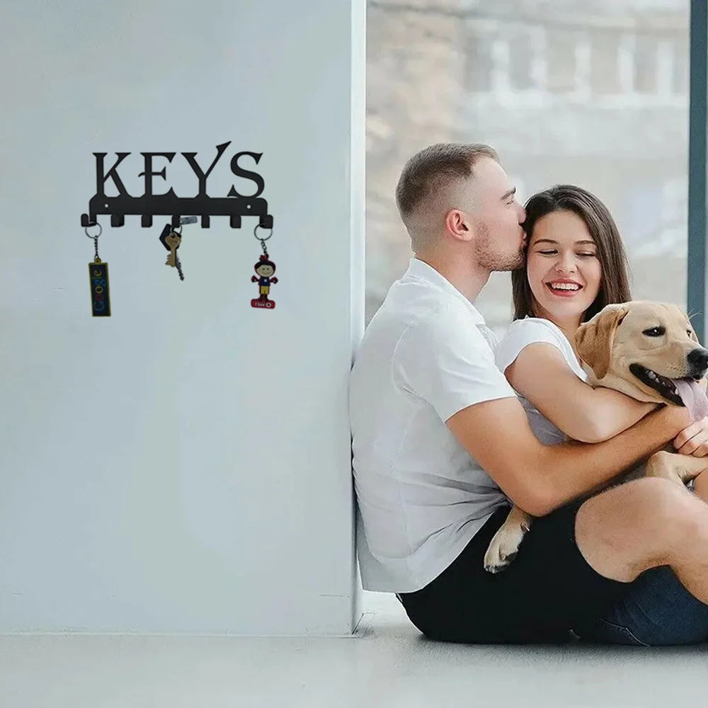 

Creative Keys Black Metal Wall Mounted Key Holderfor Living Room Wall hanging Hooks key hanger Towel Rack Coat rack