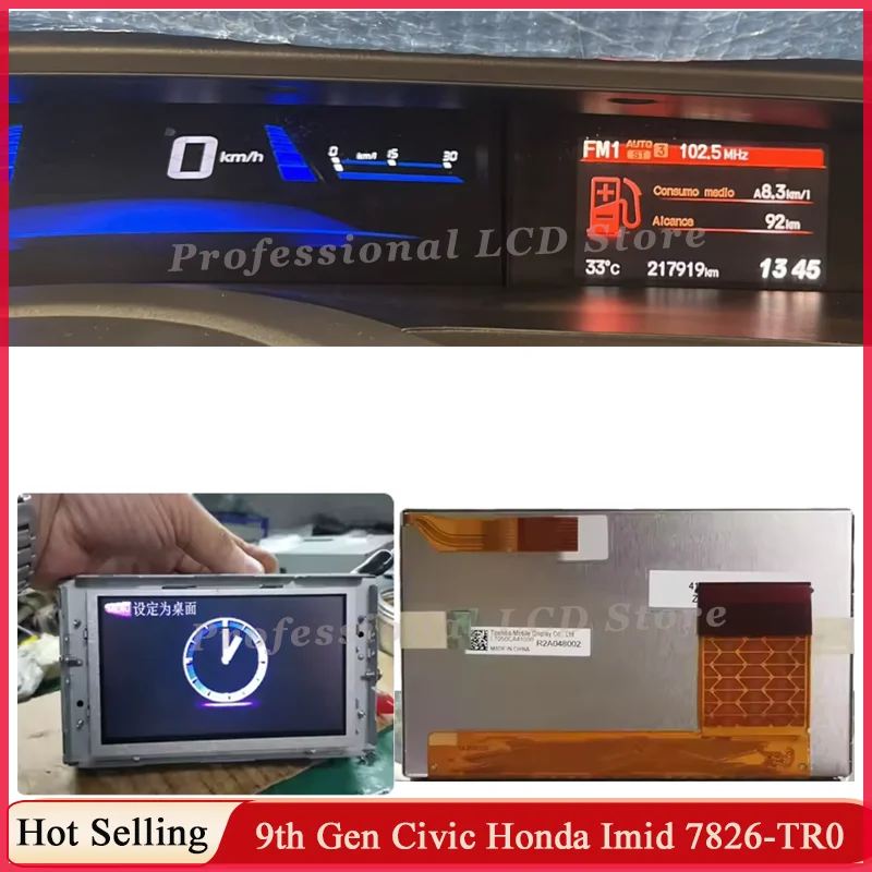 Original  5 Inch LCD Display Screen For 2012 2013 9th Gen CivicHon da Lmid Display 7826-TR0 XLS 7826-TR0 78260-TR0 Car Navigati