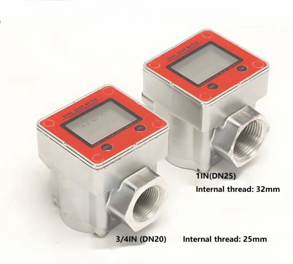 DN20 DN25 Electronic Flowmeter Digital Display Flow Meter Oval Gear Flow Meter Liquid Oil Diesel Kerosene Gasoline Liquid Meter