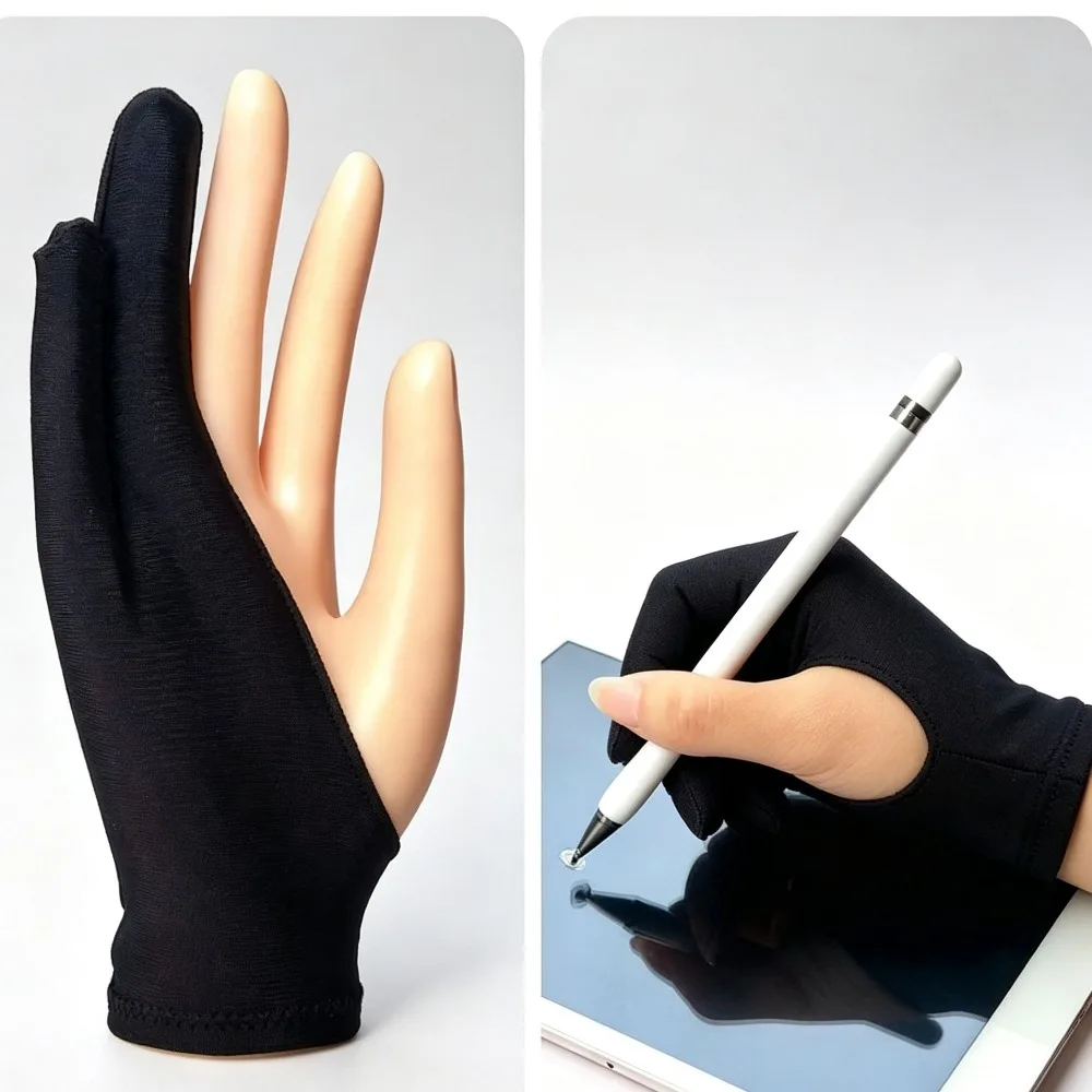 Anti‑Touch Two‑Finger Artist Drawing Glove, Screen Protector for Graphics Tablet Painting Sketching Creation