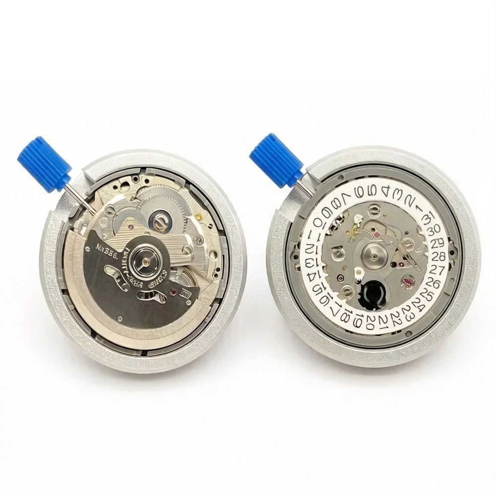 Original Watch Movement for NH35 NH35A Automatic Mechanical Crown At3 At 6 24 Jewels Black Date Dial Watch Mod Replacement Parts