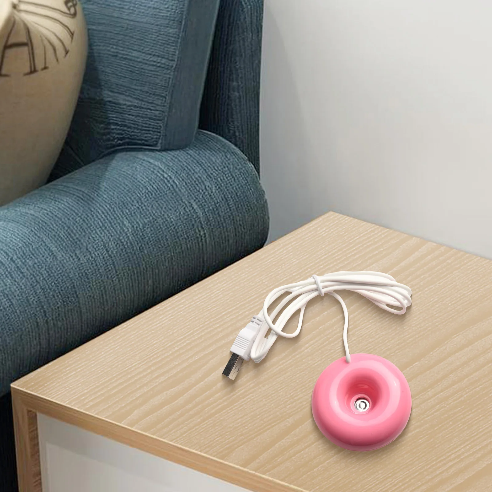 บ้านเครื่องฟอกอากาศ Donut Humidifier USB Office Desktop MINI Humidifier แบบพกพา 51*51*20 มม.น้ําตัดฟังก์ชั่นป้องกัน air Cond