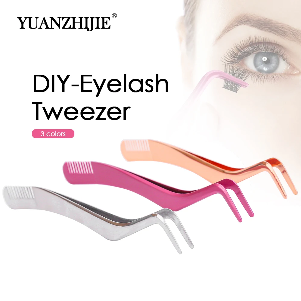 Yuanzhijie Roségold DIY Wimpern Transplantat Pinzette hochwertige 402 Edelstahl Wimpern verlängerungen Make-up Werkzeuge Anwendung