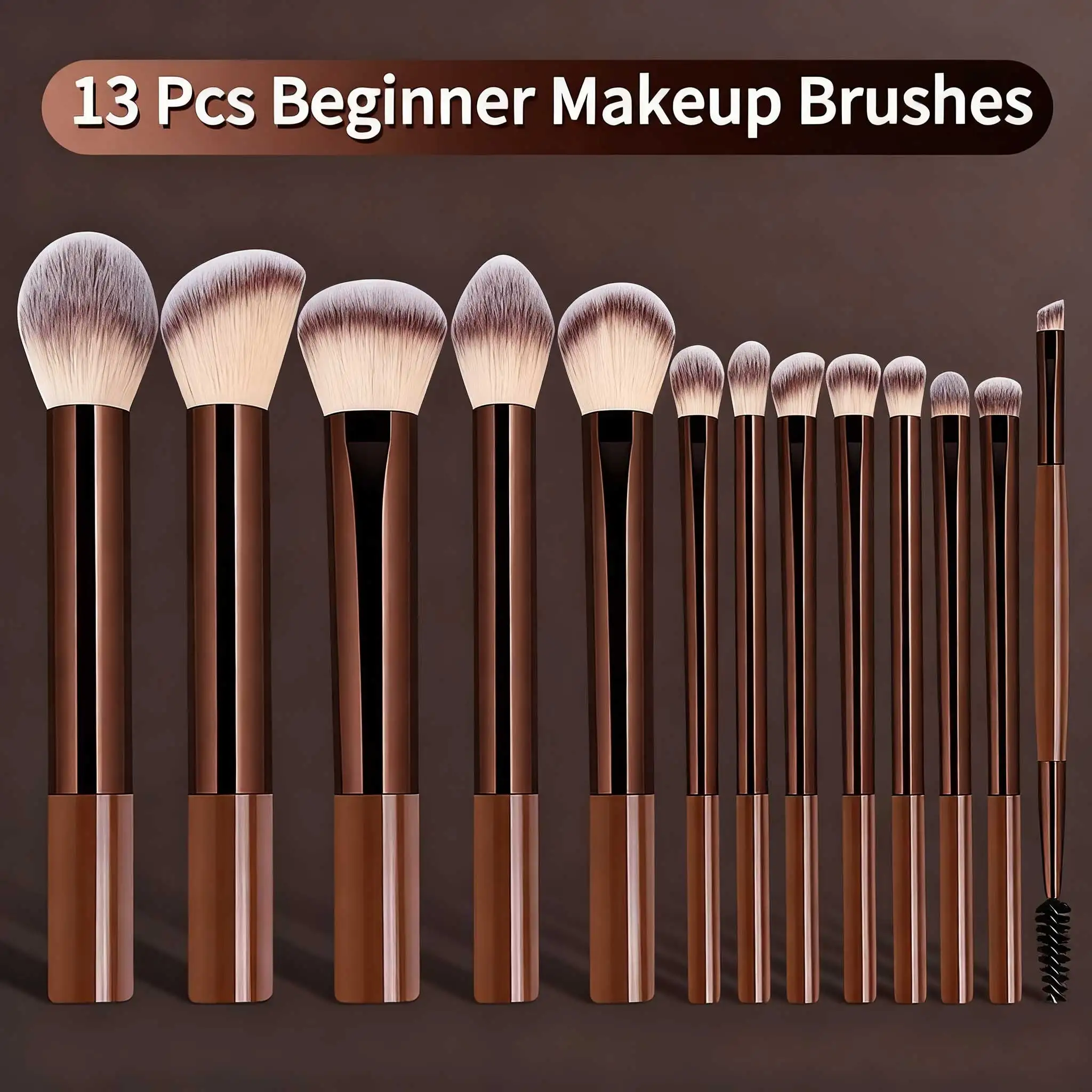 Juego de brochas de maquillaje, kit de brochas cosméticas profesionales de 13 unids/set, juego de brochas de maquillaje suaves de viaje, brocha correctora, brochas de maquillaje de detalles