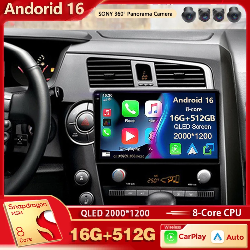 Android 16 For SsangYong Kyron Actyon C100 2005- 2011 2K QLED Android Car Radio Multimedia Stereo Player GPS AI Voice CarPlay 4G