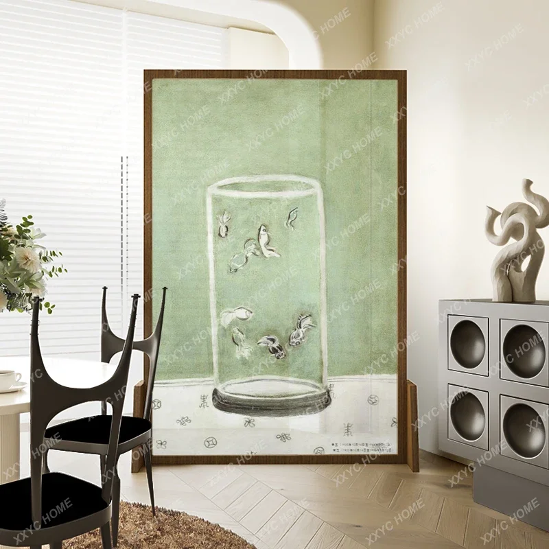 Green mobile screen partition living room entrance decorative seat screen